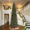 Glitzhome® 15ft Pre-Lit Green Slim Fir Artificial Christmas Tree, Multicolor LED Lights